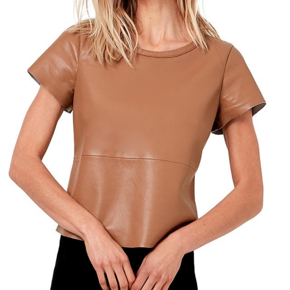 H&M Premium Quality leather T-shirt Top